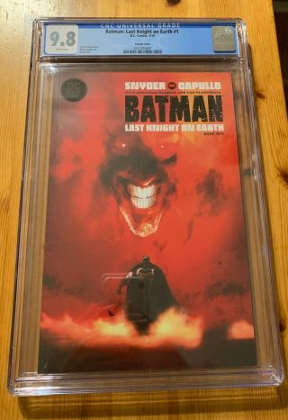 Batman: Last Knight On Earth 1 Cgc 9.  8 Nm/mt,  Snyder,  Capullo,  Variant Cover