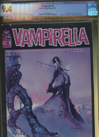Vampirella 4 Cgc 9.  4 | Warren 1970 | Jeffry Jones & Vaughn Bode Cover.