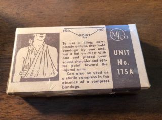 Vintage Msco Medical Supply Company Triangular Bandage Unit No.  115a W/box