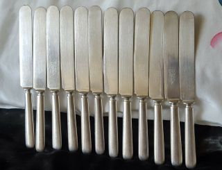 ANTIQUE R.  S.  P.  CO.  MERIDEN SILVER PLATED FLATWARE 24 KNIVES & FORKS 5
