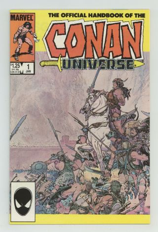 Official Handbook Of The Conan Universe (marvel) 1a 1986 Kaluta Vf,  8.  5