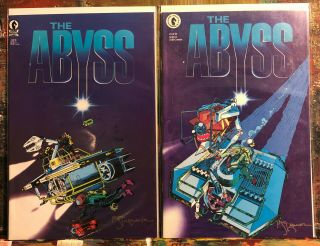“the Abyss” 1 & 2 (1989 Dark Horse) Signed By Michael Kaluta James Cameron Movie
