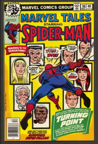 Marvel Tales 98 (1978) Reprints Spiderman 121 Death Of Gwen Stacy Nm -