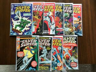 The Silver Surfer 2,  3,  7 - 10,  14 - 18 (oct 1968,  Marvel)