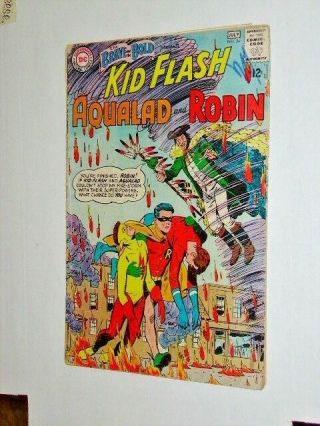 Brave And The Bold 54 Dc Comic 1964,  Kid Flash Aqualad Robin Origin Teen Titans
