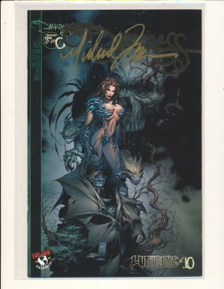 Witchblade 10 (1995) " Darkness 0 " Signed By Michael Turner Nm -