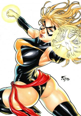 Miss Marvel (09 " X12 ") By Fred - Ed Benes Studio