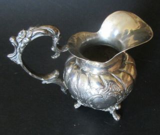 Antique Sterling Silver Repousse Pitcher Creamer