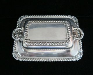Miniature Silver Plated Covered Casserole / Butter Dish Salesman 