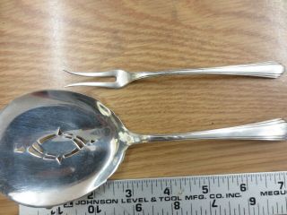 2 Towle Sterling Silver " Chased Diana " Spoon - 7 1/2 ",  Pickle Fork No Mono 6 "