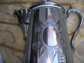 SILVER PLATED REED & BARTON DOUBLE WALL WATER PITCHER STIMPSONS PATENT 1854 2