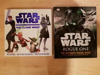 Star Wars Set Of 2 Visual Dictionary Rogue One,  The Clone Wars