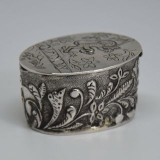 Gorgeous Victorian Silver Pill Box