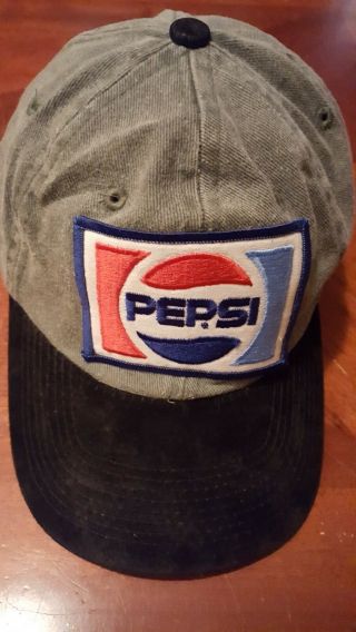 Pepsi Cola Denim Blue And Navy Blue Colored Bill Adjustable Collectable Cap