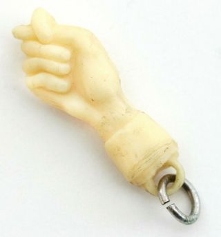 1940’s Vintage Celluloid Hand Sign Language Letter T Charm - Cracker Jack Prize