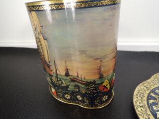 Antique Vintage Candy Container Tin Litho Box Empty