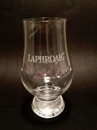 Official Laphroaig Glencairn Crystal Whisky Glass W/ Logo Etched On Side
