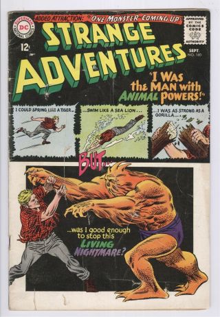 Strange Adventures 180 1st Animal Man Appearance Fr Dc Comics Silver Age 1965