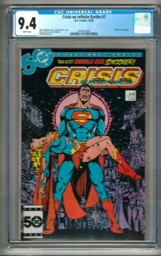 Crisis On Infinite Earths 7 (1985) Cgc 9.  4 White Pages Perez " Supergirl "