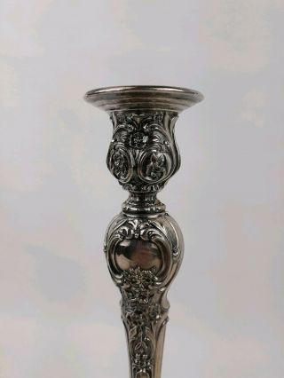 Wm Rogers & Son Silver Plate Candlestick Victorian Rose Pattern Floral