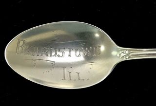 Sterling Silver.  925 Souvenir Spoon,  Beardstown,  Ill (illinois,  Il) 5 1/4 " 15g