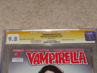 Vampirella V2 1 Sharp Variant CGC SS 9.  8 Signed & Sketch Cover Model 2014 2
