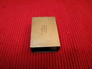 Vtg Antique Art Deco Sterling Silver Match Safe Match Box Cover Monogramm " W " W
