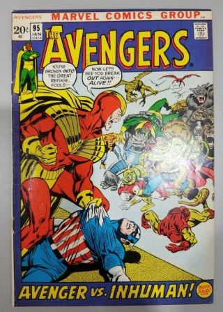 Avengers 95 1972 Issue.  Kree/skrull War N.  Adams Art F/vf Comic