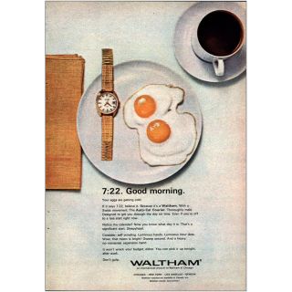 1969 Waltham Watch: 722 Good Morning Vintage Print Ad