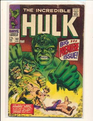 Incredible Hulk 102 - Origin Retold Good Cond.  Water Damage