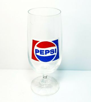 Pepsi Cola Stemmed Wine Cocktail Glass 6.  5 " Tall Vintage Soda Advertisement