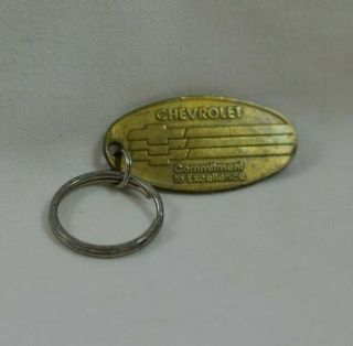 Vintage Chevrolet Commitment To Brass Keychain Fast -