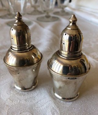 Weighted Sterling Silver Glass Lined Salt & Pepper Shakers