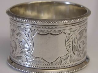 A Antique Solid Sterling Silver Napkin Ring - Birmingham 1912 - 22.  6grams