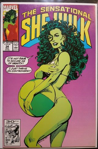 Sensational She - Hulk 34 •high Grade• John Byrne Vanity Fair Homage 1991 Marvel