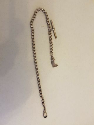Late Victorian Plated Circular Link Watch Chain With 