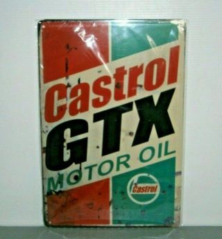 Cgtyms1 Castrol Gtx Motor Oil Metal Sign 30 Cm H X 20 Cm W