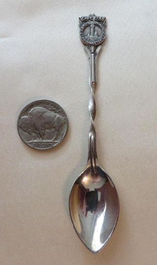 Older Cape Cod - Provincetown,  Mass.  Sterling Silver Demi Tasse Souvenir Spoon