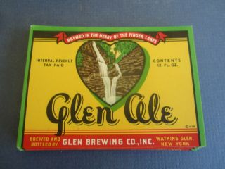 Of 100 Old Vintage - Glen Ale - Beer Labels - Watkins Glen N.  Y.