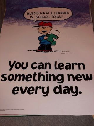 Peanuts Snoopy Rare Poster 17x22 You Can Learn