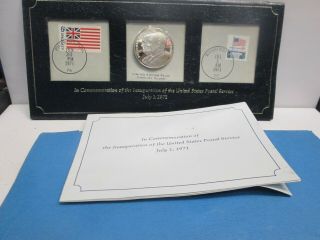 1971 Inauguration Of The Us Postal Service Commemorative Sterling Coin & Stamp