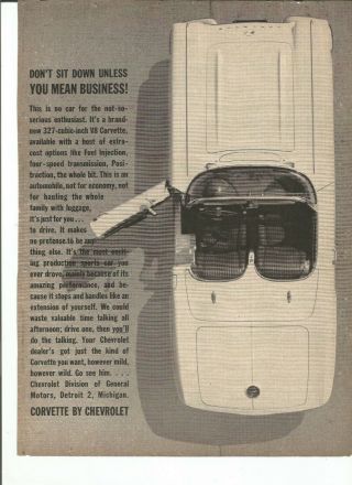 1958,  1959,  1960,  1961,  And 1962 Chevrolet Corvette Vintage Print Ads,