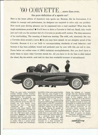 1958,  1959,  1960,  1961,  and 1962 Chevrolet Corvette vintage print ads, 4