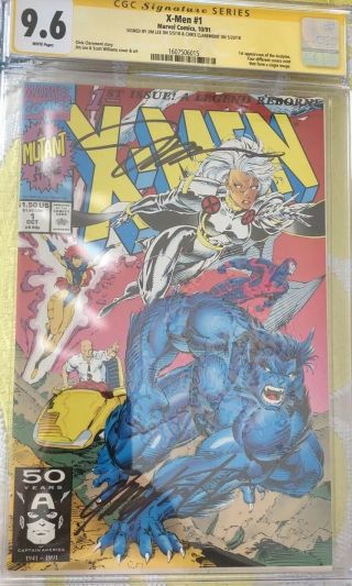 X - Men 1 Ss Cgc 9.  6 Signed By Jim Lee & Chris Claremont 1st Acolytes Appearance