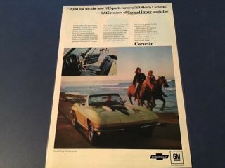 1967 Chevrolet Corvette Sting Ray Laminated Factory Print Ad