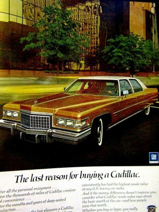 1976 Cadillac Fleetwood Last Reason To Buy A Caddy Print Ad 8.  5 X 11 "