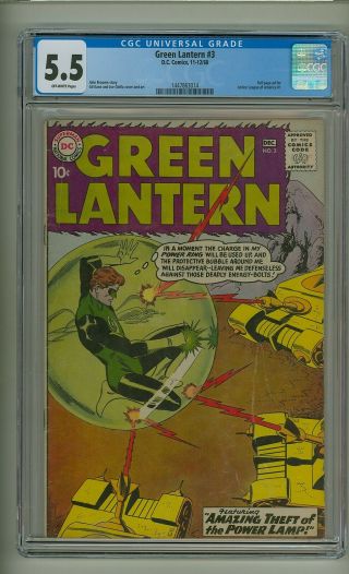 Green Lantern 3 (cgc 5.  5) O/w Pgs; Readers Poll; Full - Page Jla 1 Ad (c 23174)