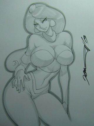 Jasmine Aladdin Girl Sexy Busty Sketch Pinup - Daikon Art