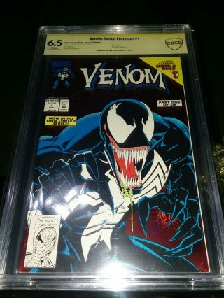 Venom: Lethal Protector 1 Red Foil Cbcs Graded 6.  5 Signed Sam De La Rosa