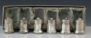 6 Pc Vintage Sterling Silver Salt Pepper Shaker Set